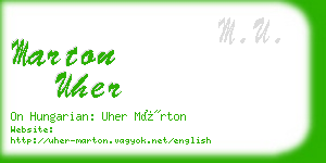 marton uher business card